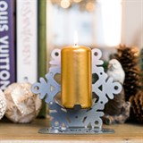 Подсвечник Снежинка металл для одной свечи - фото 239531