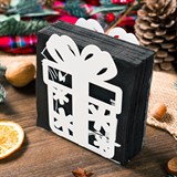 Подставка под салфетки металлическая Подарок - фото 239539