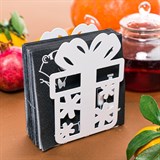 Подставка под салфетки металлическая Подарок - фото 239541