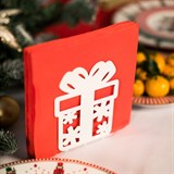 Подставка под салфетки металлическая Подарок - фото 239543