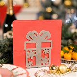 Подставка под салфетки металлическая Подарок - фото 239560