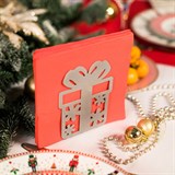 Подставка под салфетки металлическая Подарок - фото 239561