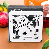 Салфетница из металла Снеговик - фото 239591