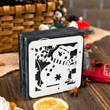 Салфетница из металла Снеговик - фото 239594