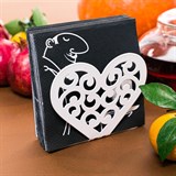 Салфетница кухонная из металла Сердце - фото 239636