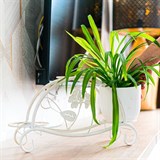 Кованая подставка на подоконник для трех цветов 41-007 - фото 239977