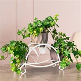 Кованая подставка на подоконник для трех цветов 41-017 - фото 240032