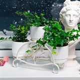 Кованая подставка на подоконник для трех цветов 41-017 - фото 240039