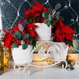 Кованая подставка на подоконник для трех цветов 41-017 - фото 240046