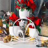 Кованая подставка на подоконник для четырех цветов 41-018W - фото 240051