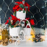 Кованая подставка на подоконник для четырех цветов 41-018W - фото 240052