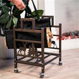 Дровница для дачи разборная на колесах 103-213R-Br - фото 240075