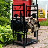 Дровница для камина разборная 103-208R-B металл - фото 240083