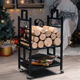 Дровница для дачи разборная 103-209R-B металл - фото 240102