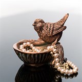Подставка для украшений Птичка US09227 полистоун цв.под бронзу - фото 240768