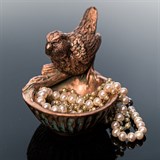 Подставка для украшений Птичка US09227 полистоун цв.под бронзу - фото 240769