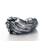 Подставка для украшений Ладони U09232-S полистоун цв.серебро - фото 240798