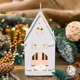 Подсвечник Домик для одной чайной свечи цвет белый - фото 240862