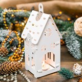 Подсвечник Домик для одной чайной свечи цвет белый - фото 240863