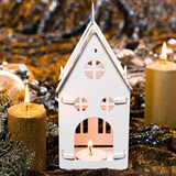 Подсвечник Домик для одной чайной свечи цвет белый - фото 240864