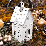 Подсвечник Домик для одной чайной свечи цвет белый - фото 240865