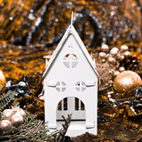 Подсвечник Домик для одной чайной свечи цвет белый - фото 240867