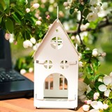 Подсвечник Домик для одной чайной свечи цвет белый - фото 240868