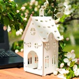 Подсвечник Домик для одной чайной свечи цвет белый - фото 240869