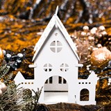 Подсвечник Дом цвет белый для одной чайной свечи - фото 240876