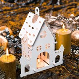 Подсвечник Дом цвет белый для одной чайной свечи - фото 240878