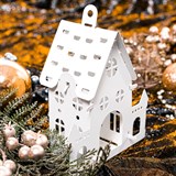 Подсвечник Дом цвет белый для одной чайной свечи - фото 240879