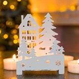 Подсвечник Домик в лесу декор металлический - фото 240881