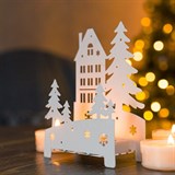 Подсвечник Домик в лесу декор металлический - фото 240882