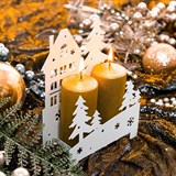 Подсвечник Домик в лесу декор металлический - фото 240887