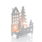 Подсвечник Домик в лесу декор металлический - фото 240892