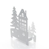 Подсвечник Домик в лесу декор металлический - фото 240893