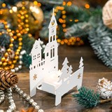 Подсвечник Замок в лесу для свечи  металлический - фото 240896