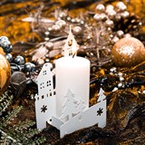 Подсвечник Замок в лесу для свечи  металлический - фото 240897