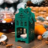 Подсвечник Домик для одной чайной свечи цвет зеленый - фото 240945