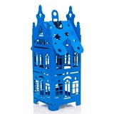 Подсвечник Синий домик для одной свечи из металла - фото 240949
