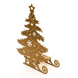 Подсвечник декоративный Ёлочка на санках для одной свечи - фото 240974