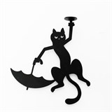 Магнитный декор для невидимой полки Кот с зонтом - фото 241300