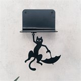 Магнитный декор для невидимой полки Кот с зонтом - фото 241301