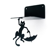 Магнитный декор для невидимой полки Кот с зонтом - фото 241304