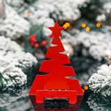 Подсвечник для праздника Ёлочка цвет красный для одной свечи - фото 241363