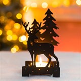 Подсвечник декоративный Олень в лесу металлический - фото 241401