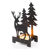 Подсвечник декоративный Олень в лесу металлический - фото 241404