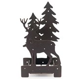 Подсвечник декоративный Олень в лесу металлический - фото 241405