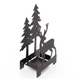Подсвечник декоративный Олень в лесу металлический - фото 241406