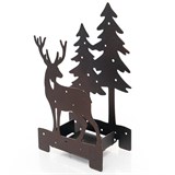 Подсвечник декоративный Олень в лесу металлический - фото 241407